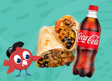 Only \$9\.99_Indy Way Burrito and Coke 20oz_App Only